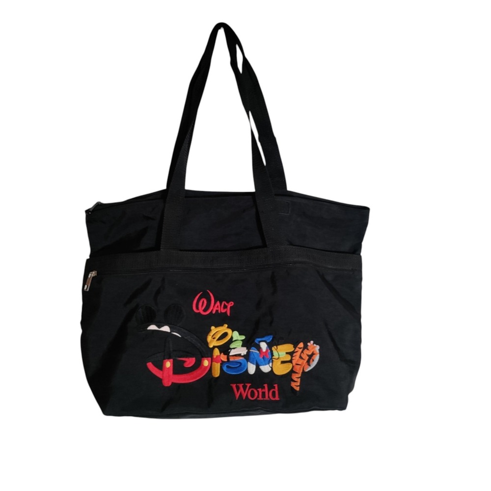 Disney Black Tote Bag with Multicolor Logo